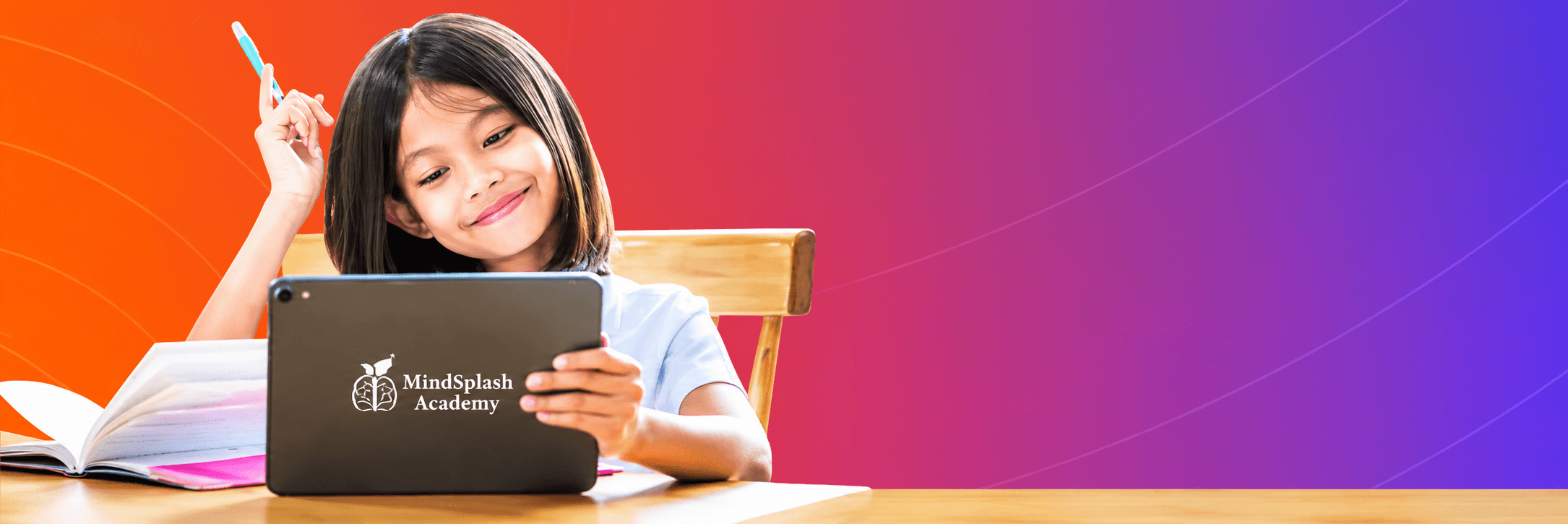 MindSplash student learning with a tablet